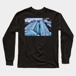 Frozen waterfall in the winter Long Sleeve T-Shirt